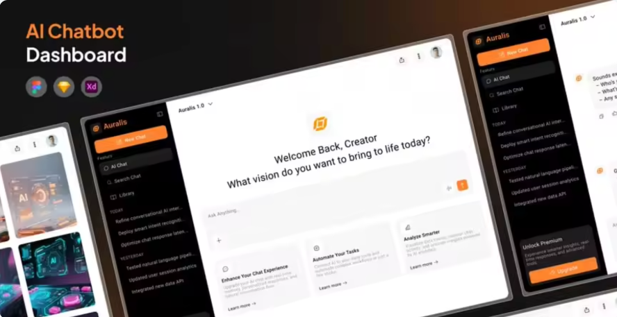 4142d4a8-2bd9-43e4-9ec6-b55e129009cb Artificial intelligence, AI chat dialogue panel web UI template - Image 1