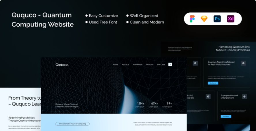 5397edeb-4c99-49fc-8e49-6474ca7856a8 Landing pages for high-end technology websites in FIG, PSD, SKETCH, and XD formats - Image 1
