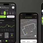Cycling exercise tracking, health and exercise app UI interface template