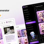 AI image generation application, AI generated image webpage UI interface template