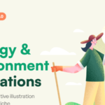 Modern creative ecology and environmental theme vector illustration